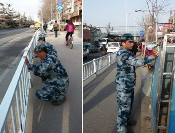 我校学生参加安宁区人武部组织的学雷锋志愿服务活动
