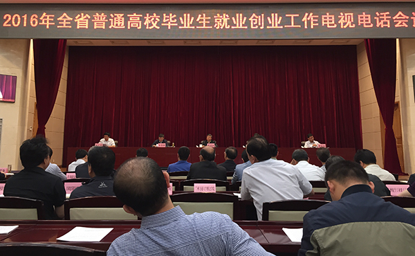校长杨子江参加全省高校毕业生就业创业工作电视电话会议并做大会发言
